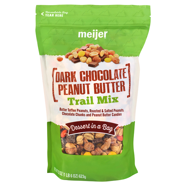 slide 1 of 2, Meijer Dark Chocolate Peanut Butter Trail Mix, 22 oz