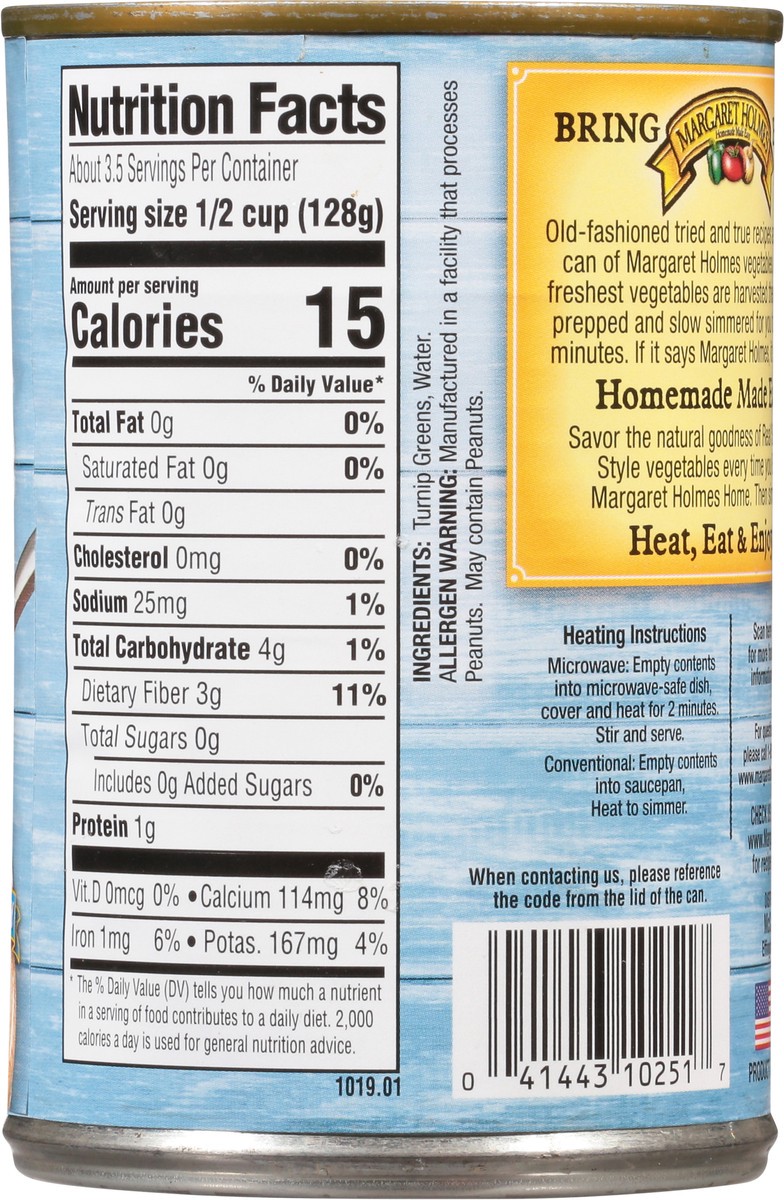 slide 9 of 9, Margaret Holmes Real Southern Style Turnip Greens 14.5 oz, 14.5 oz