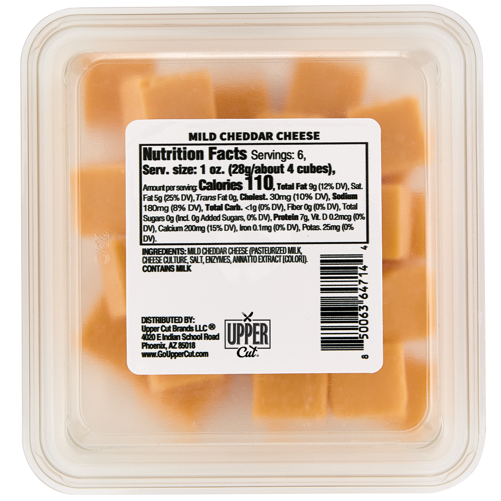 slide 6 of 6, Upper Cut Cubed Mild Cheddar Cheese, 6 oz
