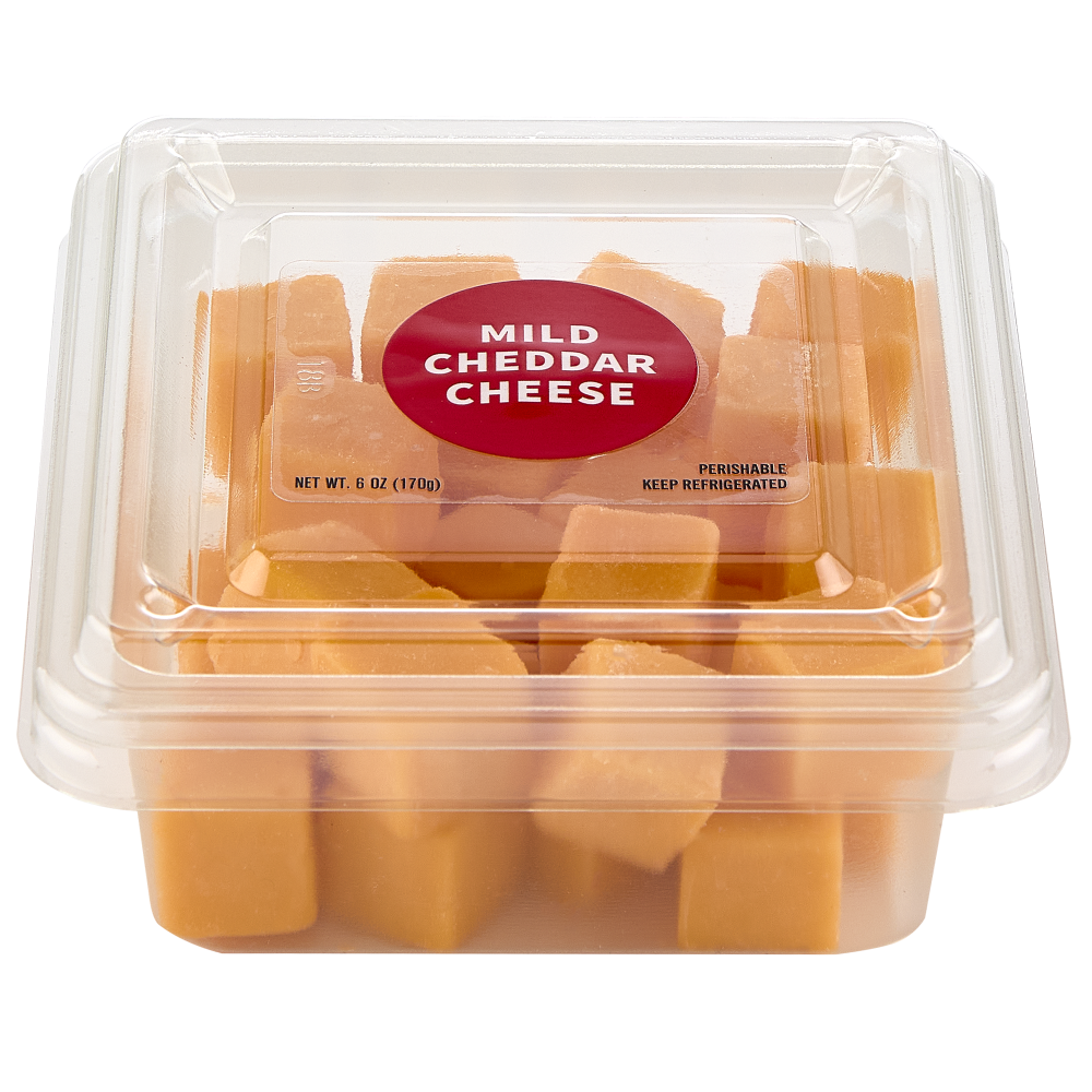 slide 4 of 6, Upper Cut Cubed Mild Cheddar Cheese, 6 oz