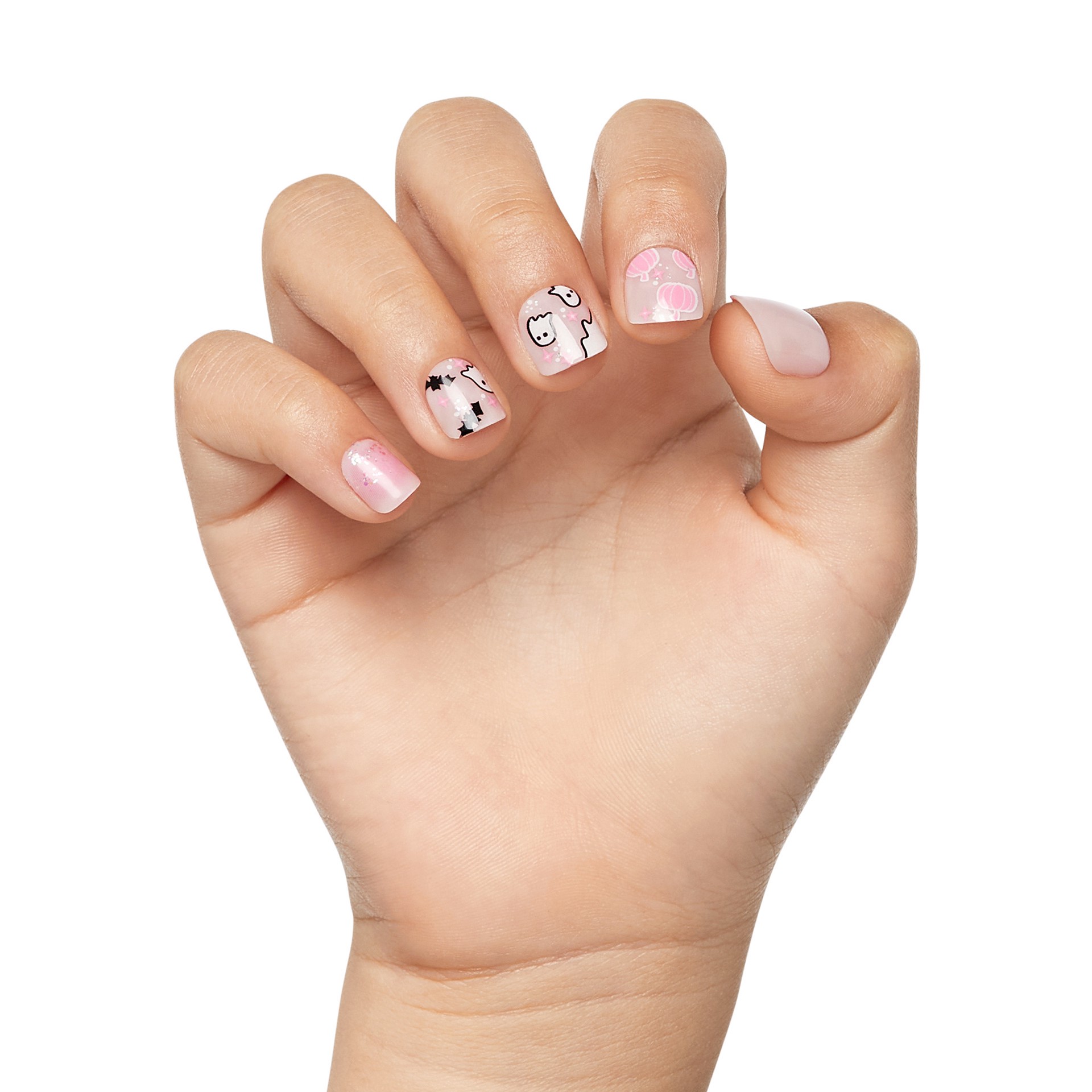 slide 2 of 5, imPRESS MINI Halloween Press-On Nails for Kids, No Glue Needed, Pink, Square Shape, 21 Ct., 1 ct