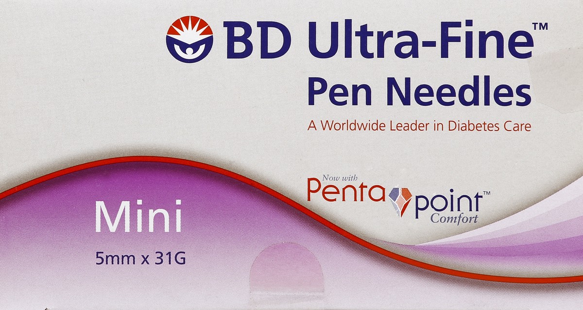 Insulin Pen Needles Ultra-Fine 31 gauge x 5mm (100/box) BD 320119