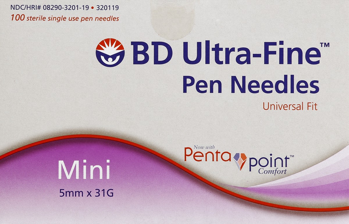 slide 4 of 5, BD Pen Needles, Ultra-Fine, Universal Fit, Mini, 100 ct