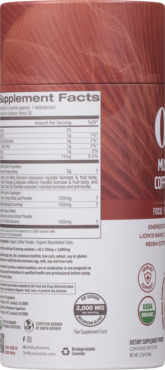 slide 10 of 14, Om Mushroom Coffee Blend- 6.24 oz, 1 ct