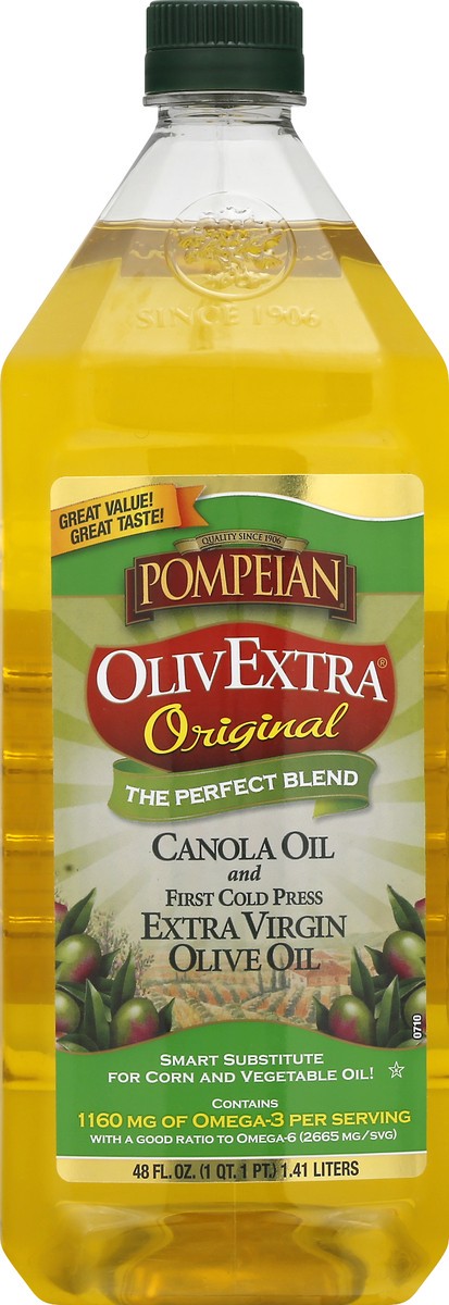 slide 6 of 9, Pompeian Evoo Canola Oil Blend, 48 fl oz