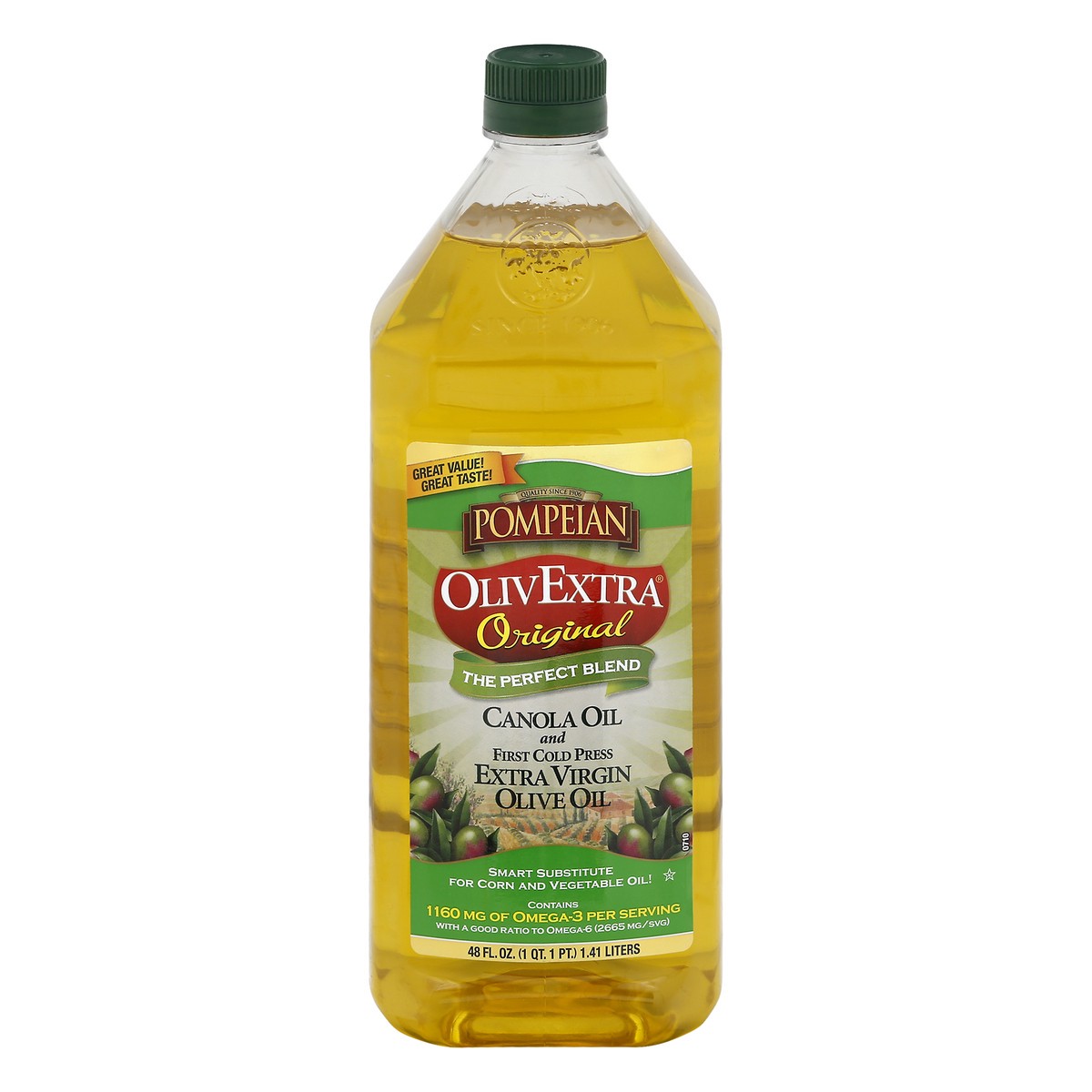 slide 1 of 9, Pompeian Evoo Canola Oil Blend, 48 fl oz