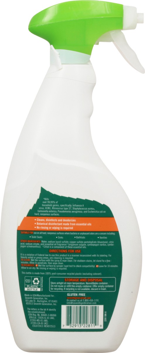 slide 4 of 9, Seventh Generation Disinfecting Spray Lemongrass Citrus, 26 oz, 26 oz