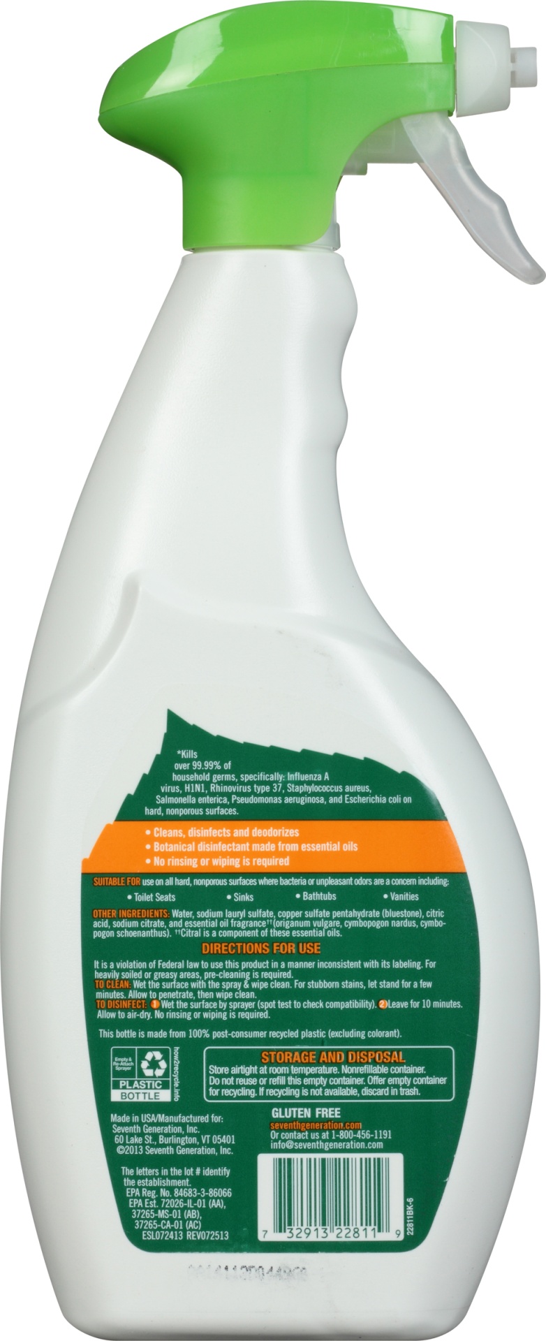 Seventh Generation Lemongrass & Thyme Scent Disinfecting Bathroom