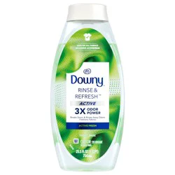 Downy Rinse & Refresh Laundry Odor Remover and Fabric Softener, Active Fresh, 25.5 fl oz, Safe On All Fabrics, HE Compatible