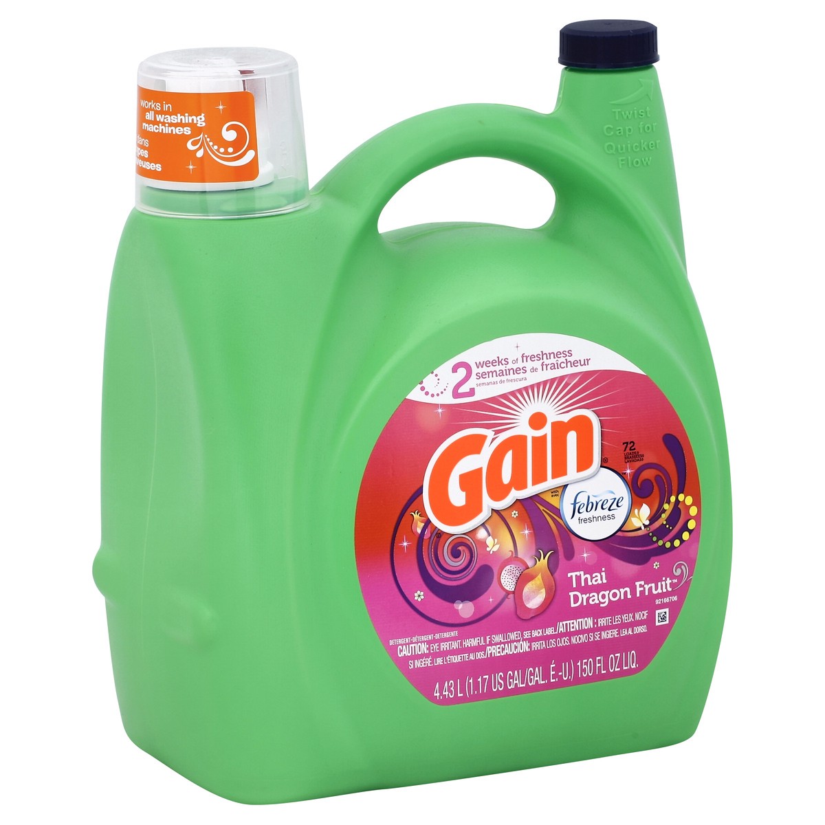 slide 2 of 3, Gain Detergent 150 oz, 150 oz