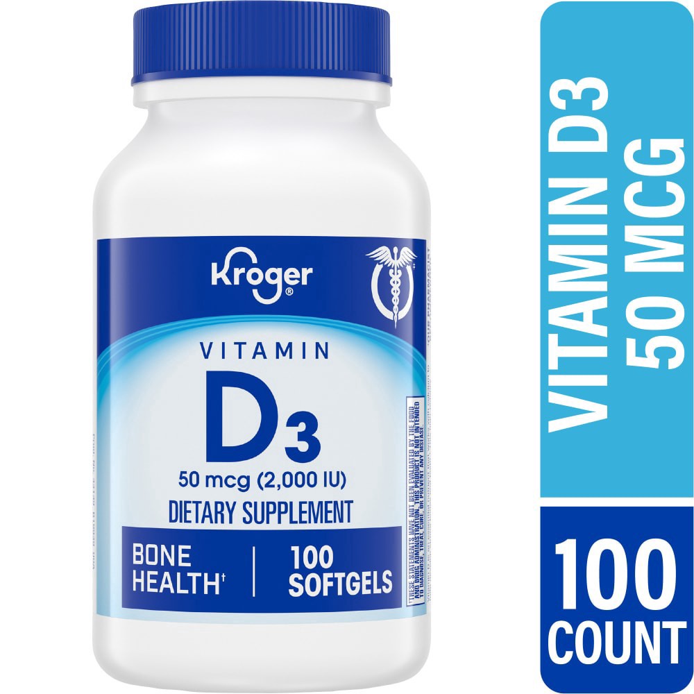 slide 1 of 5, Kroger Vitamin D3 2000 IU Bone Support Tablets, 100 ct