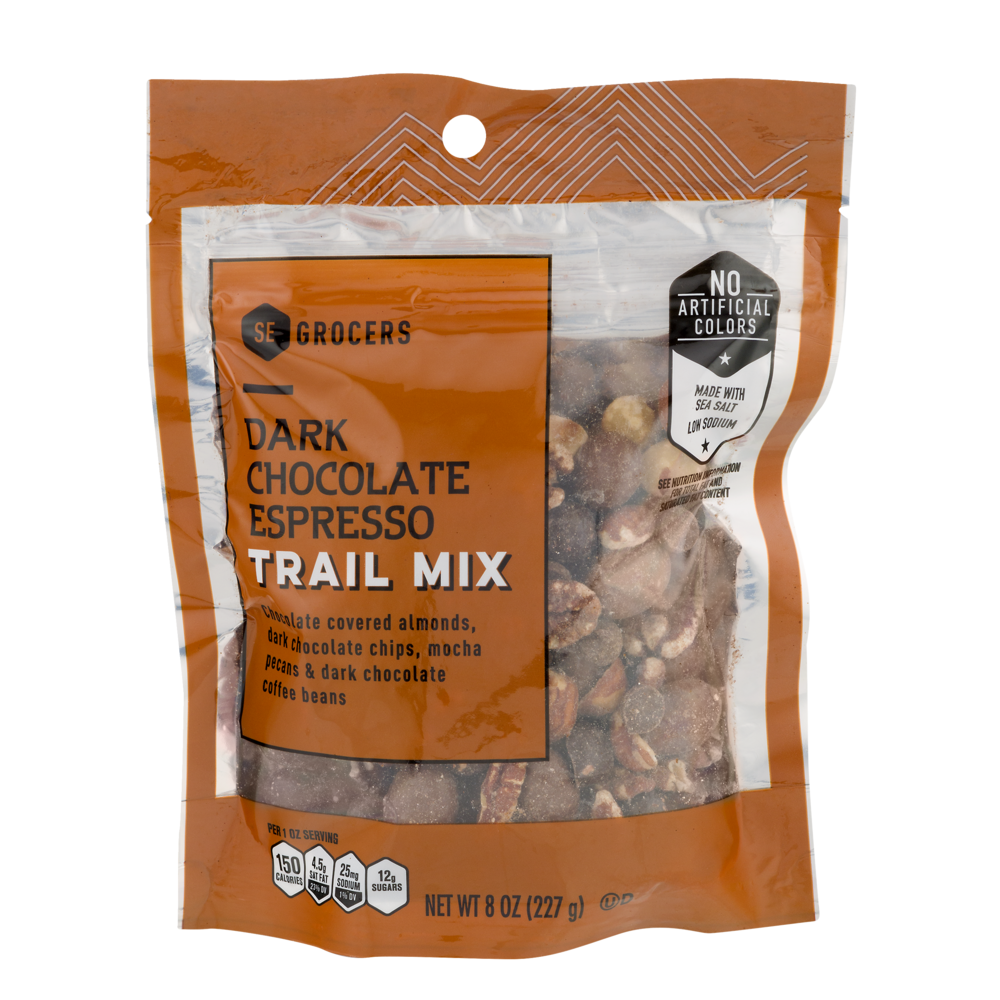 slide 1 of 1, SE Grocers Dark Chocolate Espresso Trail Mix, 8 oz