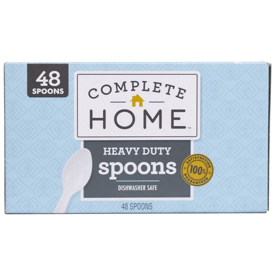 slide 2 of 4, Complete Home Plastic Spoons, 48 ct