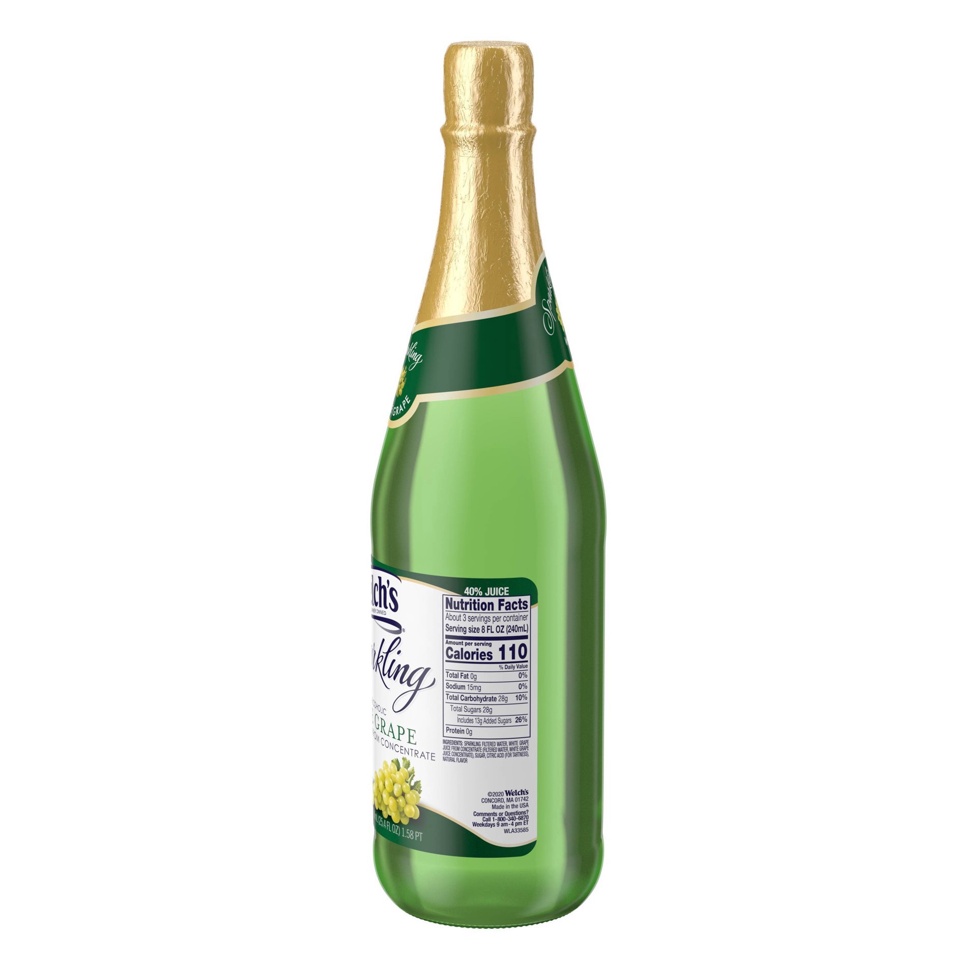 slide 6 of 11, Welch's Sparkling White Grape Juice - 25.4 fl oz Glass Bottles, 25.4 fl oz