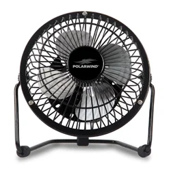 Polar Wind USB/AC Fan In Black, 4 in