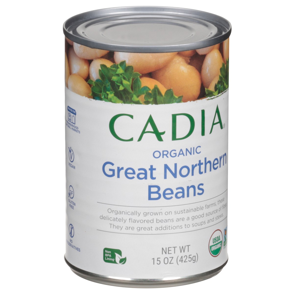 slide 12 of 13, Cadia Organic Great Northern Beans 15 oz, 15 oz