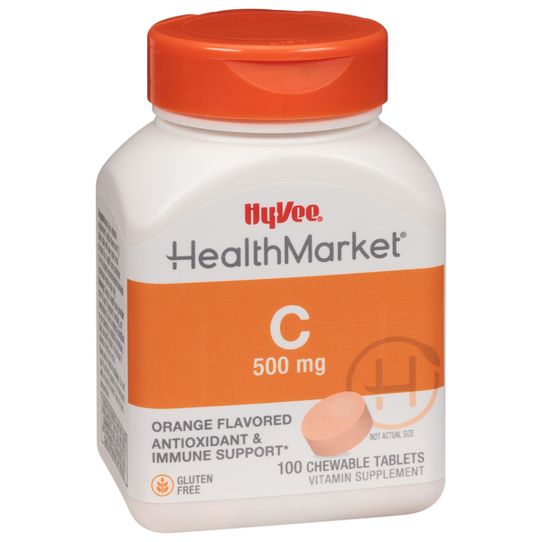 slide 1 of 1, Hy-Vee Healthmarket C-500 Chewable Tablets, 100 ct