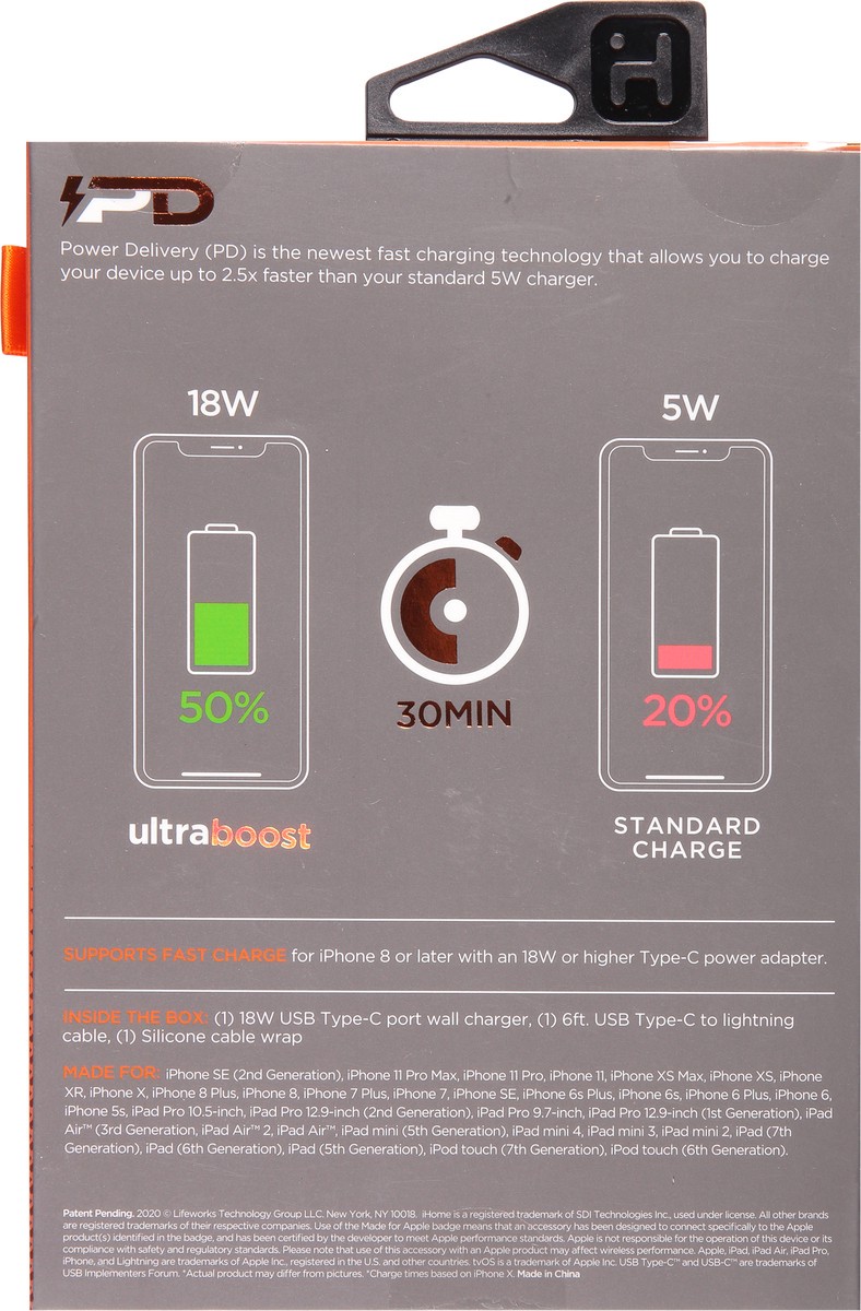 slide 9 of 11, iHome Ultraboost 18 Watts USB Type-C Car Charger 1 ea, 1 ct
