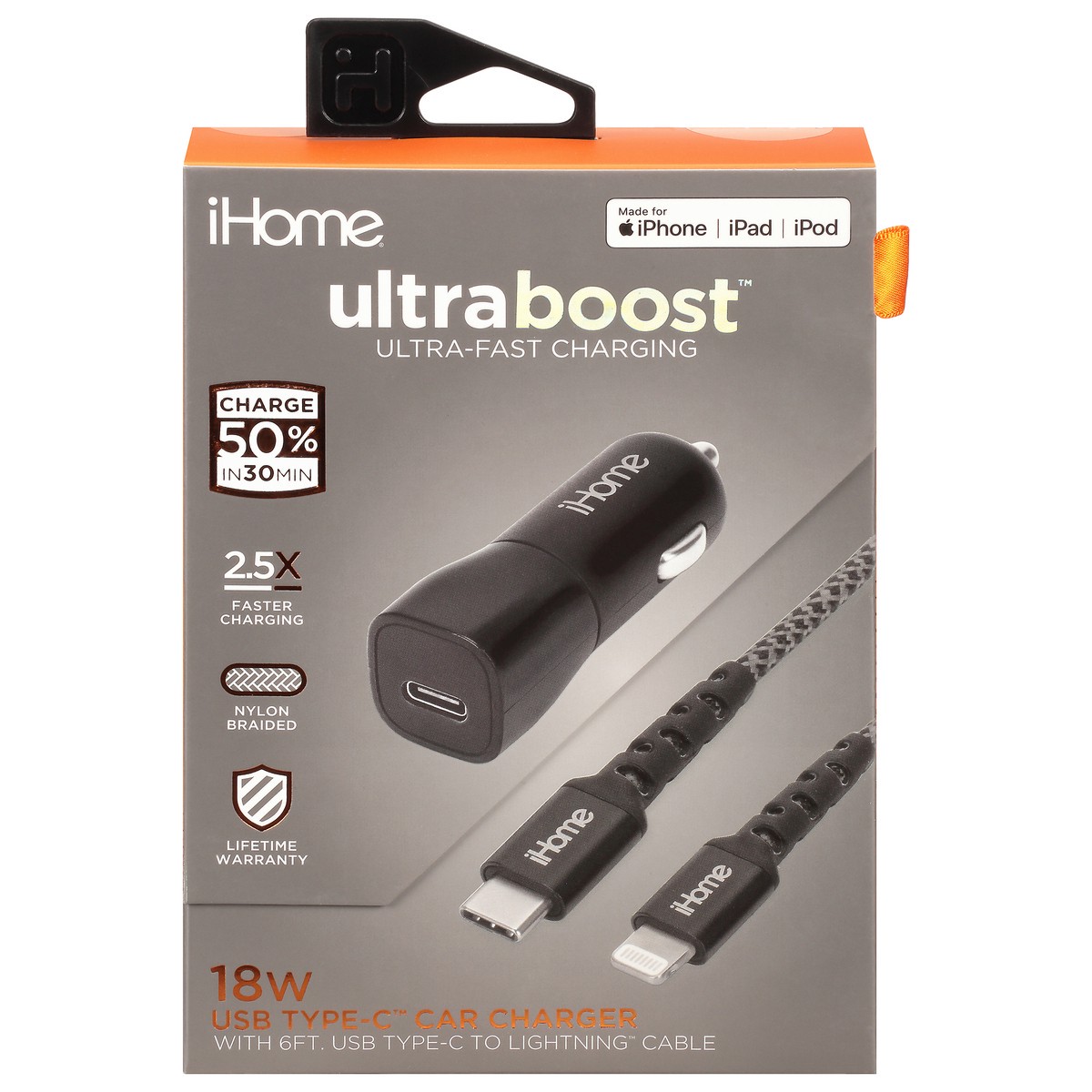 slide 1 of 11, iHome Ultraboost 18 Watts USB Type-C Car Charger 1 ea, 1 ct