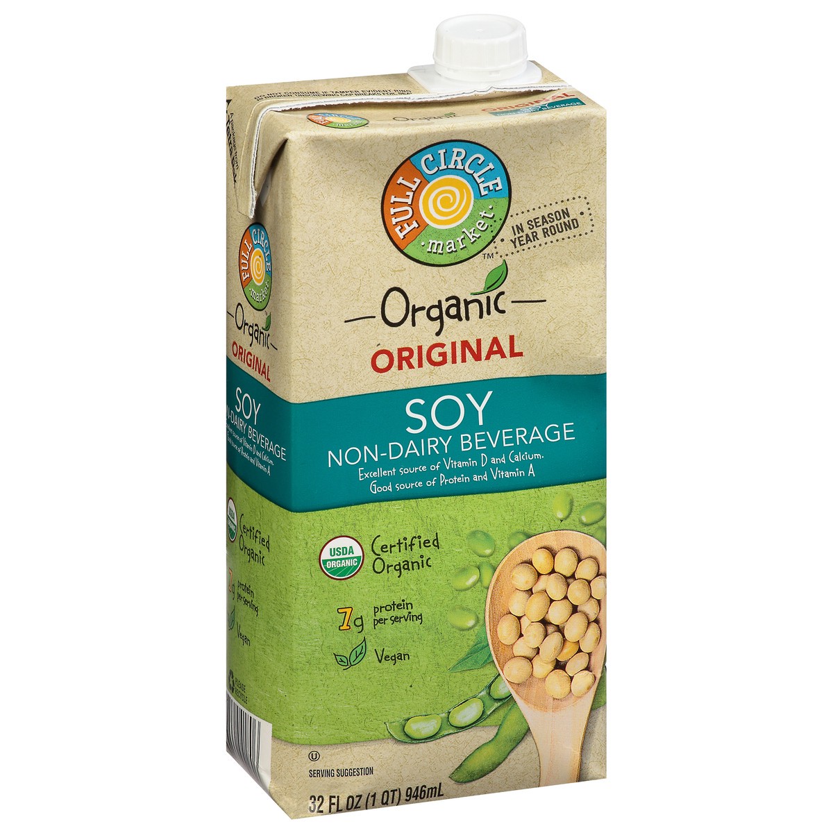 slide 8 of 9, Full Circle Market Organic Original Soy Non-Dairy Beverage 32 fl oz, 32 fl oz