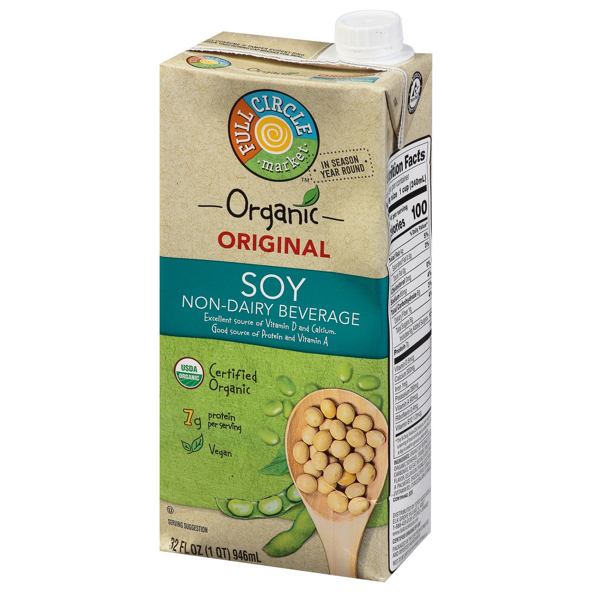 slide 6 of 9, Full Circle Market Organic Original Soy Non-Dairy Beverage 32 fl oz, 32 fl oz