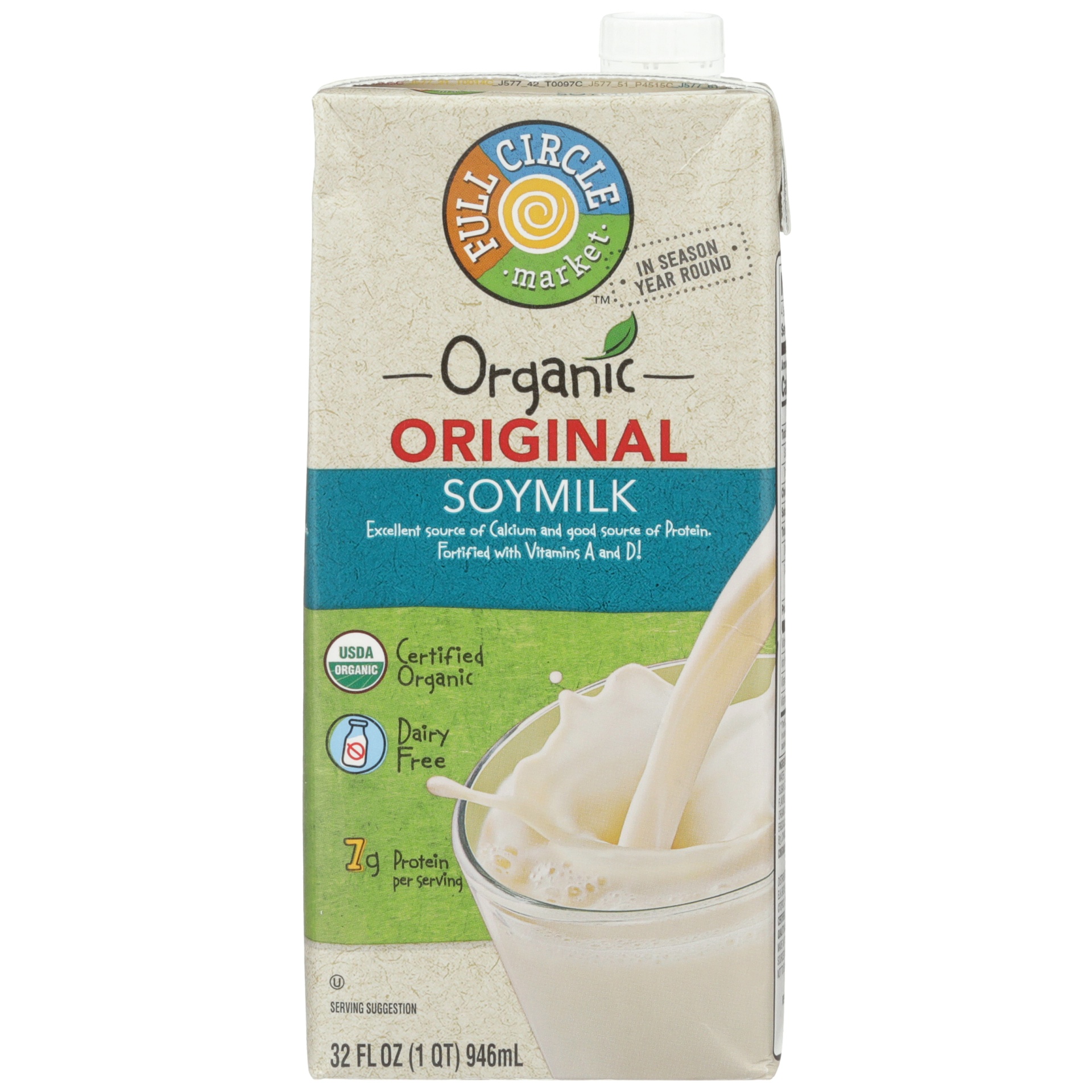 slide 1 of 1, Full Circle Market Organic Soymilk Enriched Lactose Free Shelf Stable, 32 fl oz