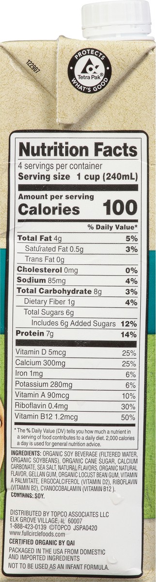 slide 4 of 9, Full Circle Market Organic Original Soy Non-Dairy Beverage 32 fl oz, 32 fl oz