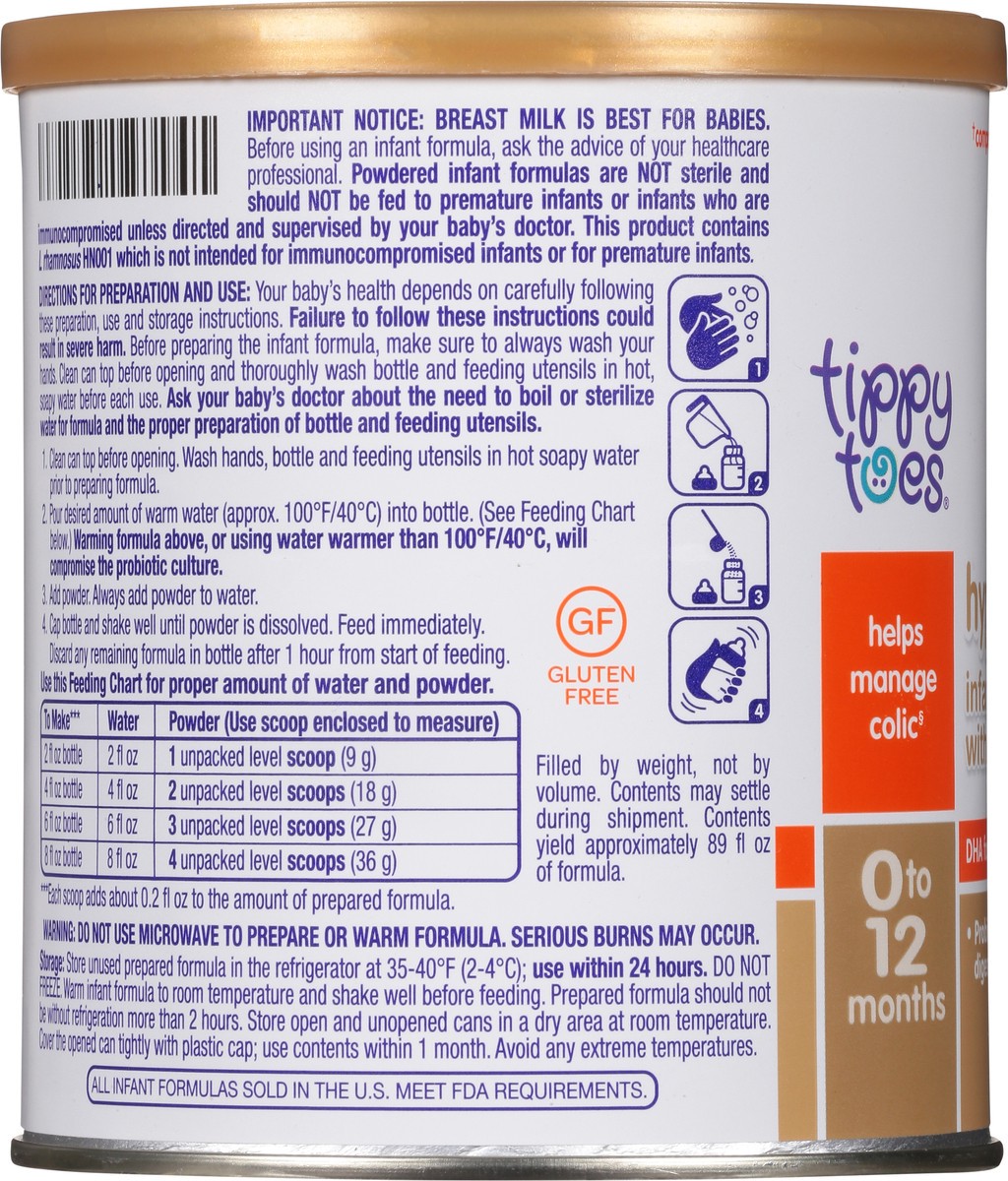 slide 11 of 14, Tippy Toes 0 to 12 Months Hypoallergenic Powder with Iron Infant Formula 12.6 oz, 12.6 oz