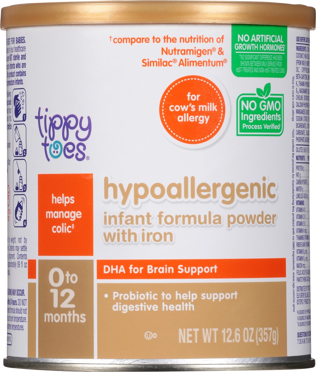 slide 5 of 14, Tippy Toes 0 to 12 Months Hypoallergenic Powder with Iron Infant Formula 12.6 oz, 12.6 oz