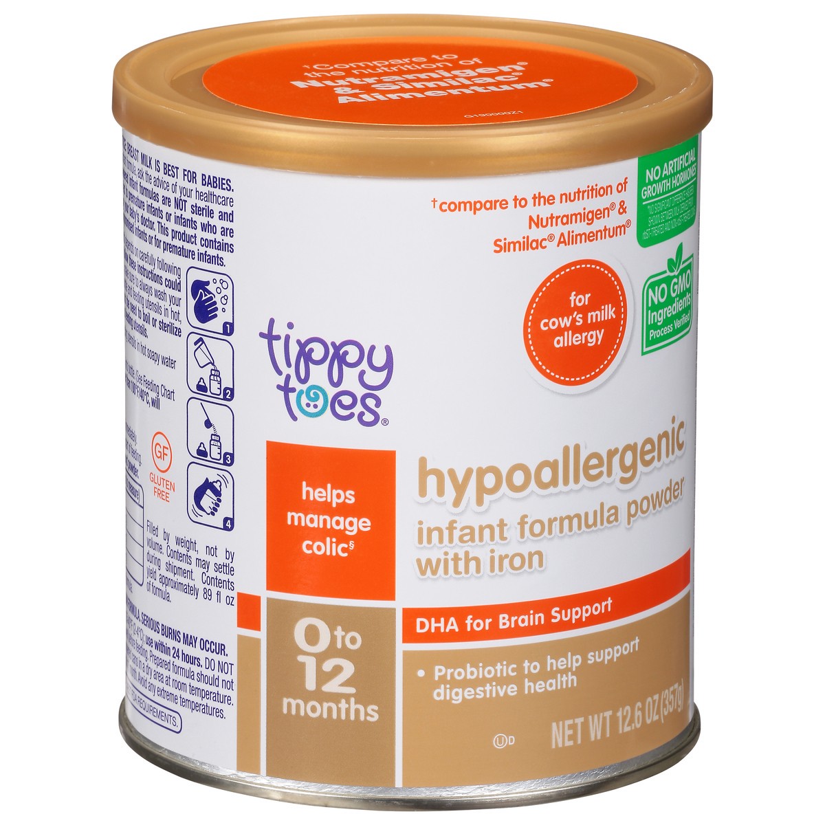 slide 9 of 14, Tippy Toes 0 to 12 Months Hypoallergenic Powder with Iron Infant Formula 12.6 oz, 12.6 oz