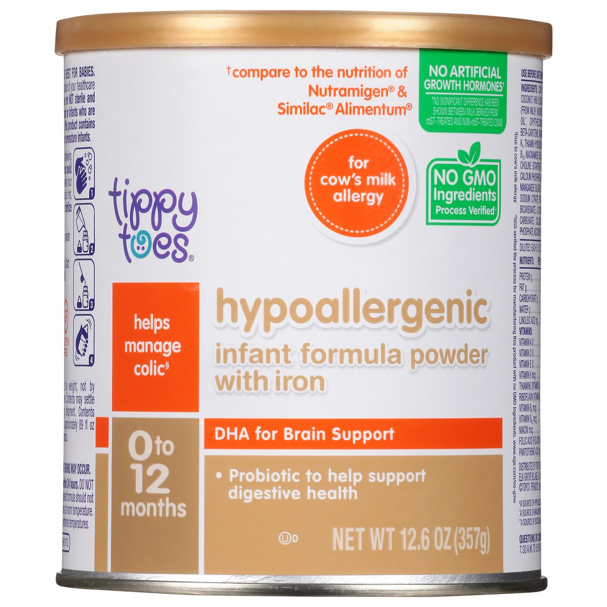 slide 14 of 14, Tippy Toes 0 to 12 Months Hypoallergenic Powder with Iron Infant Formula 12.6 oz, 12.6 oz