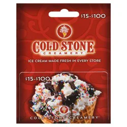 Cold Stone Creamery $15-$100 Gift Card 1 ea