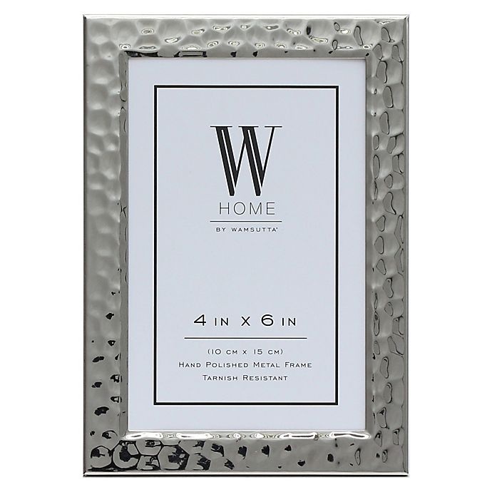 slide 1 of 1, W Home Hammered Picture Frame - Silver, 4 in x 6 in