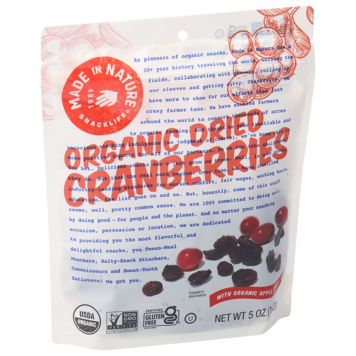 slide 2 of 9, Made in Nature Dried Organic Cranberries 5 oz, 5 oz