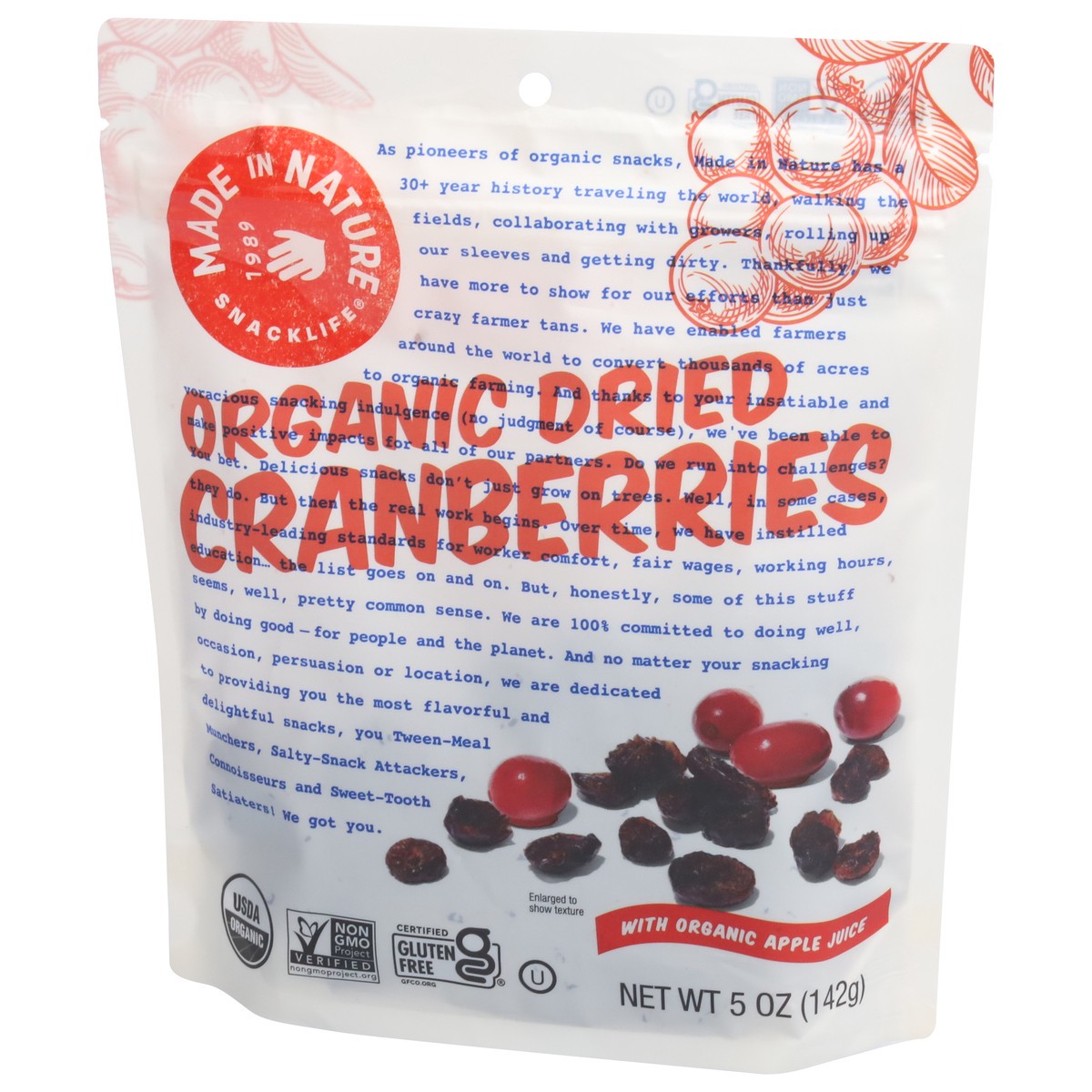 slide 3 of 9, Made in Nature Dried Organic Cranberries 5 oz, 5 oz
