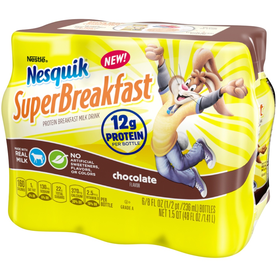 slide 1 of 9, NESTLE NESQUIK SuperBreakfast Protein Breakfast Milk Drink /, 6 ct; 8 fl oz