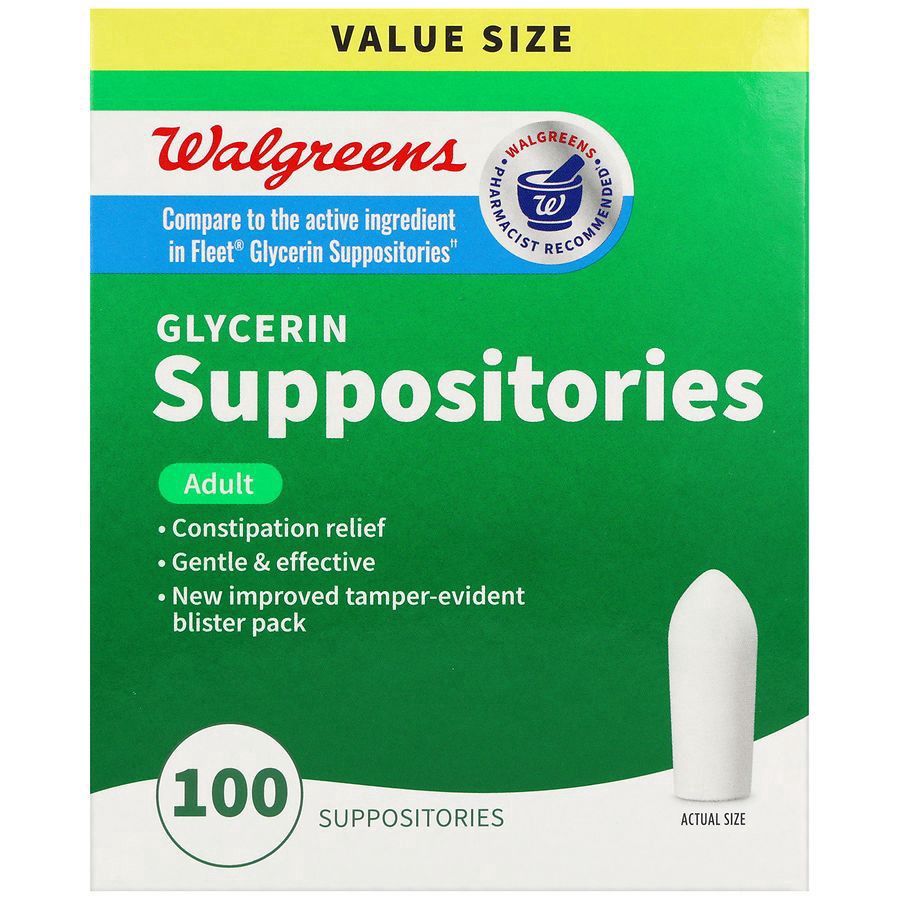 slide 1 of 5, Walgreens Glycerin Suppositories, 100 ct