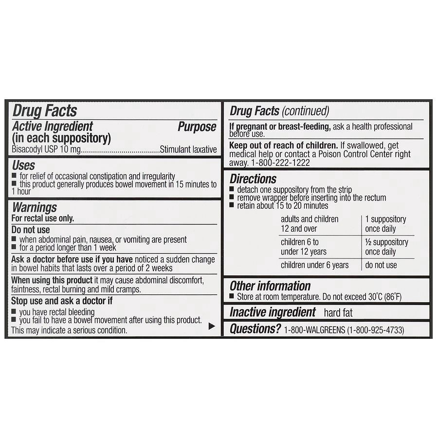 slide 3 of 5, Walgreens Gentle Laxative Suppositories, 30 ct
