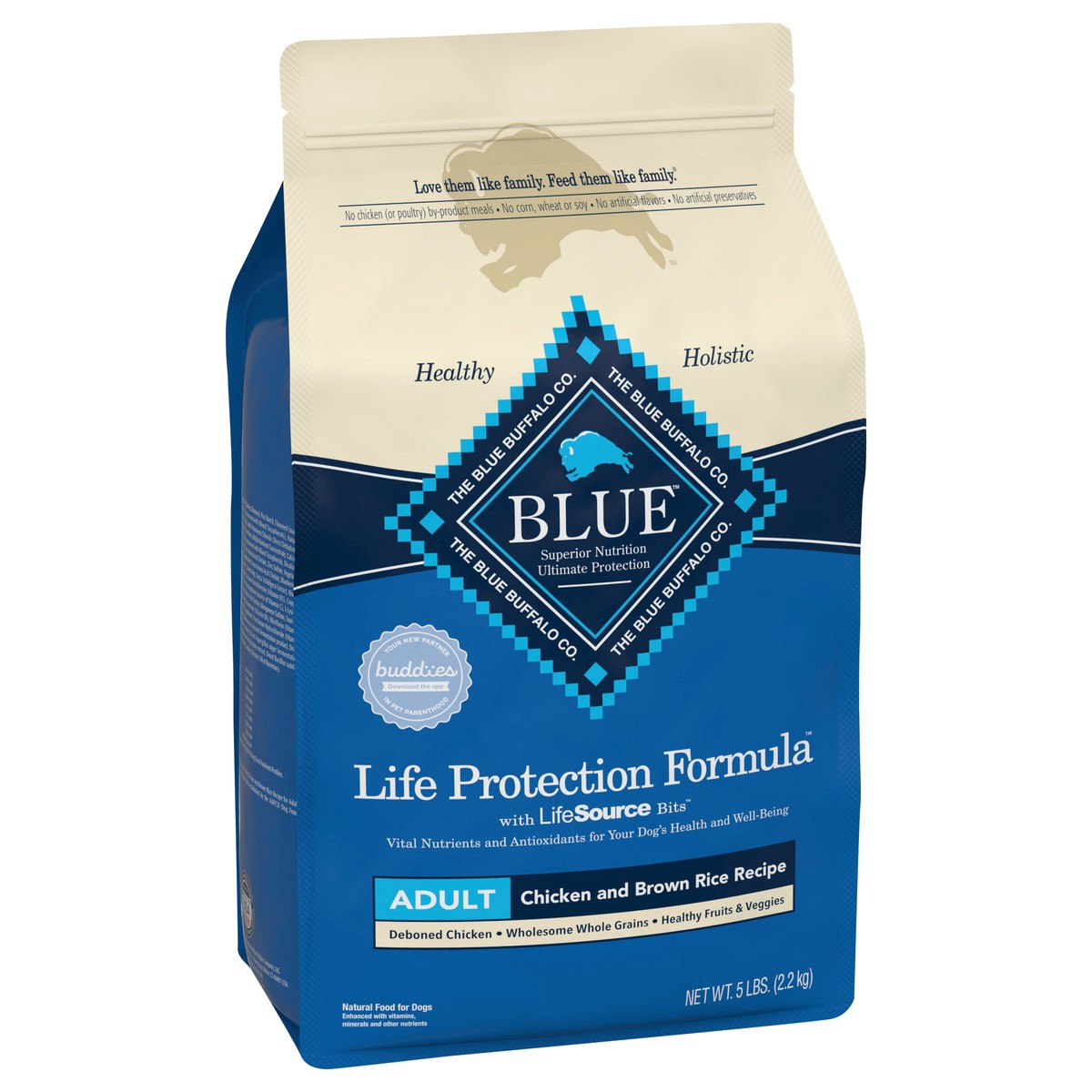 slide 7 of 8, Blue Buffalo Life Protection Formula Adult Dry Dog Food, Helps Build and Maintain Strong Muscles, Made with Natural Ingredients, Chicken & Brown Rice Recipe, 5-lb Bag, 5 lb