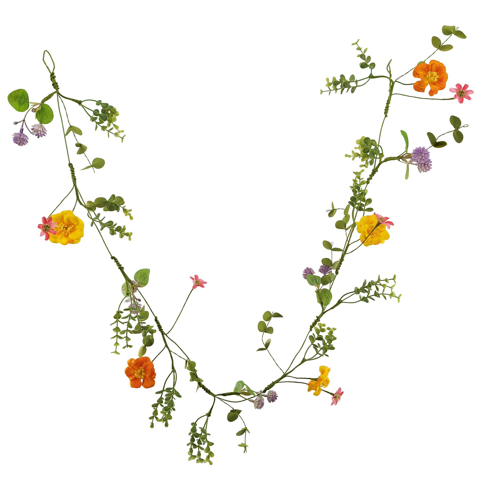 slide 3 of 3, 5ft. Yellow Floral Mix Coiled Garland By Ashland, 5 ft