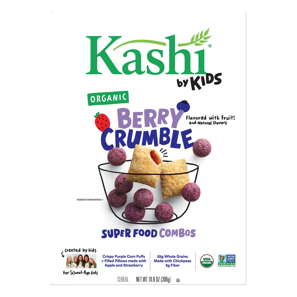 slide 1 of 8, Kashi By Kids Berry Crumble Super Food Combos Cereal, 10.8 oz