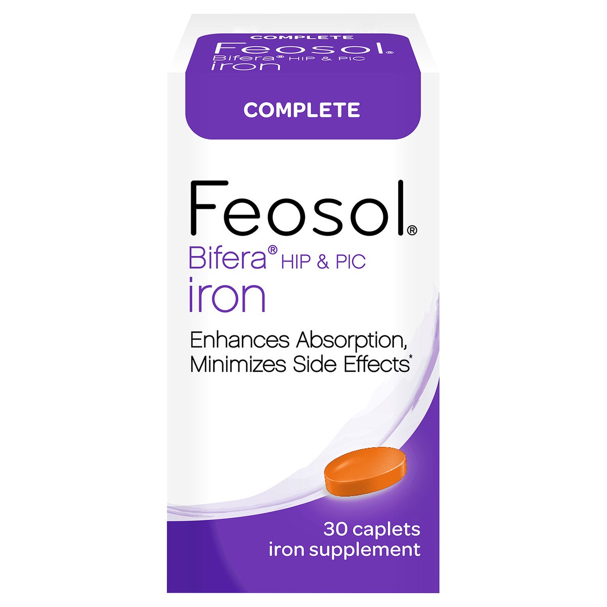 slide 1 of 7, Feosol Complete with Bifera Iron Supplement, 30 ct
