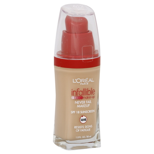 slide 1 of 1, L'Oréal Paris Infallible Advanced Never Fail Makeup -  Sand Beige, 1 oz