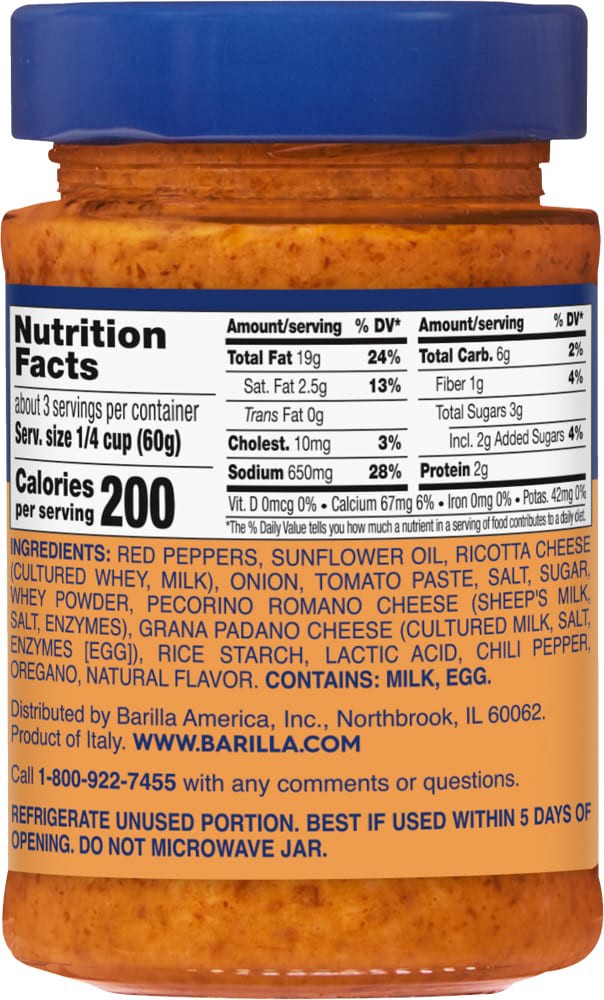 slide 2 of 6, Barilla Pesto Sweet & Spicy Pepper Sauce 6.2 oz, 6.2 oz