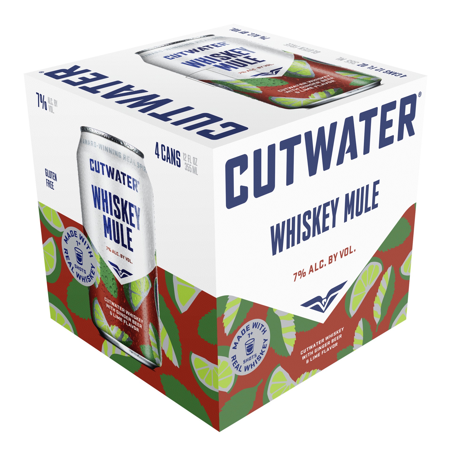 slide 1 of 2, Cutwater Spirits Bourbon Whiskey Mule, 4 Pack 12 fl. oz. Cans, 7.0% ABV, 4 ct; 12 fl oz