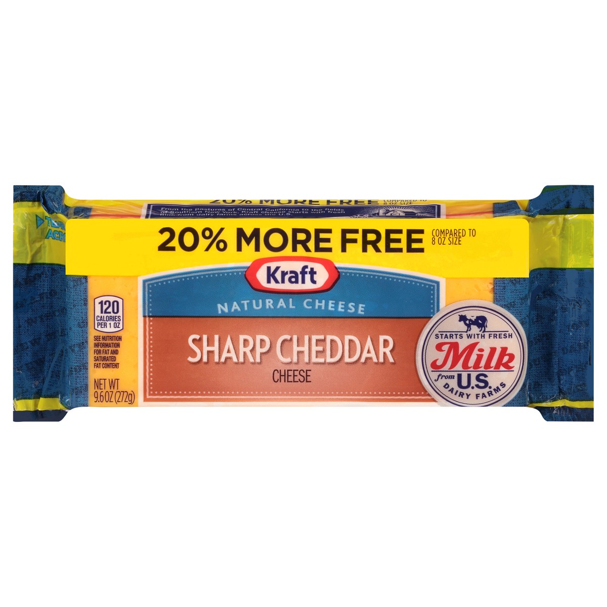 slide 1 of 13, Kraft Sharp Cheddar Cheese Block, 9.6 oz Wrapper, 9.6 oz