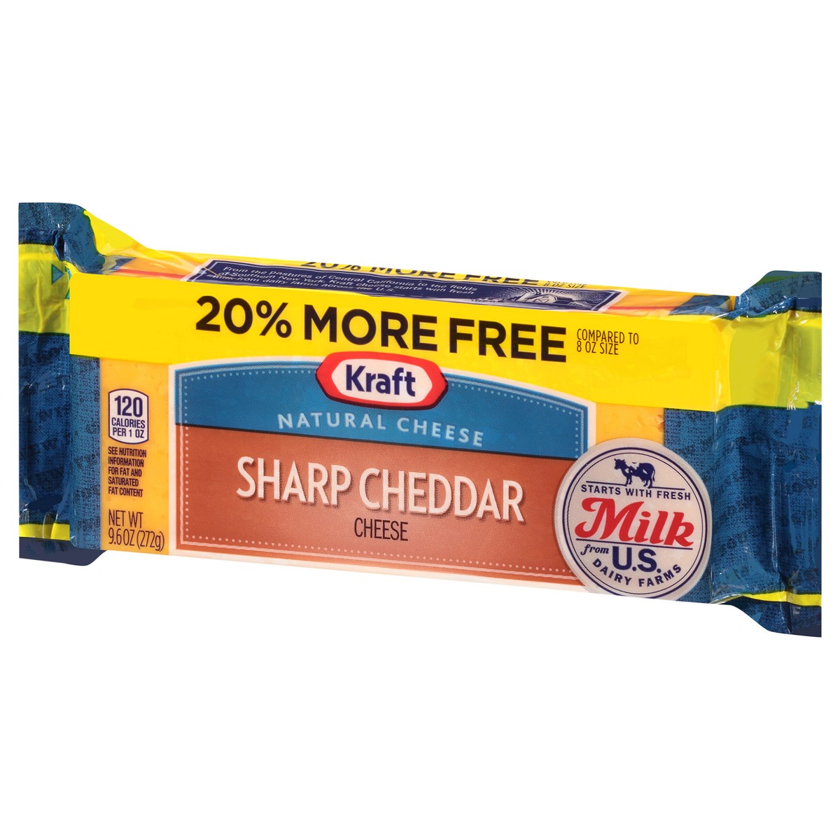 slide 6 of 13, Kraft Sharp Cheddar Cheese Block, 9.6 oz Wrapper, 9.6 oz