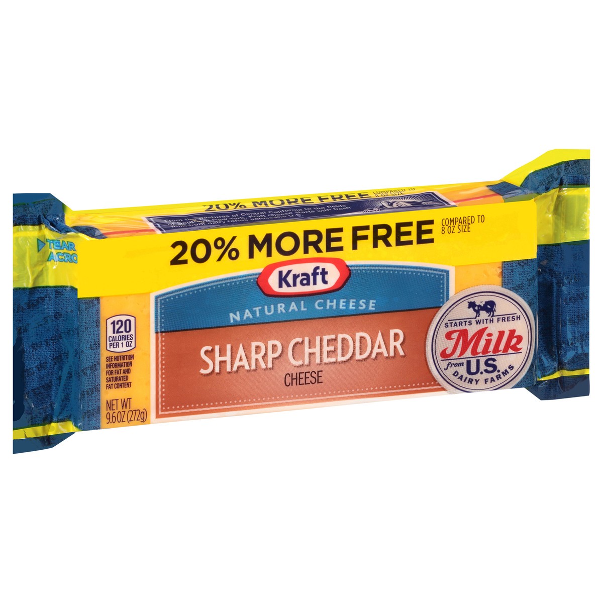 slide 8 of 13, Kraft Sharp Cheddar Cheese Block, 9.6 oz Wrapper, 9.6 oz