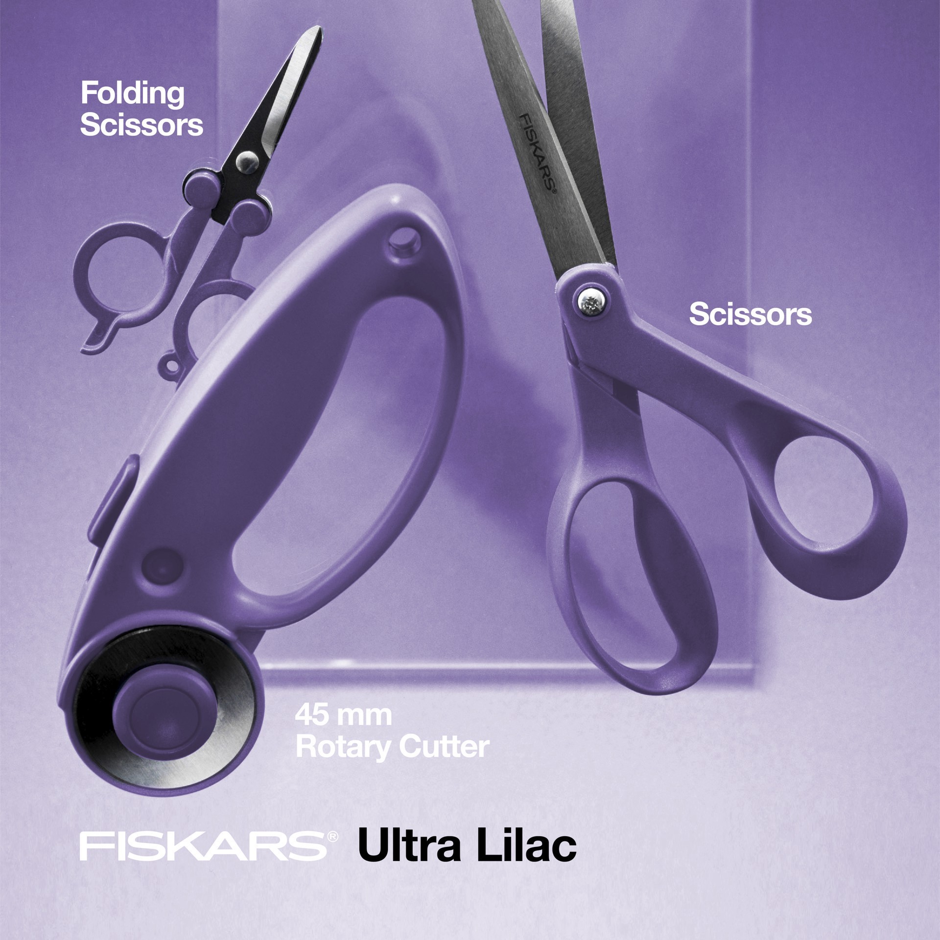 slide 4 of 10, Fiskars 45mm Ultra Lilac Loop Rotary Cutter, 45 mm