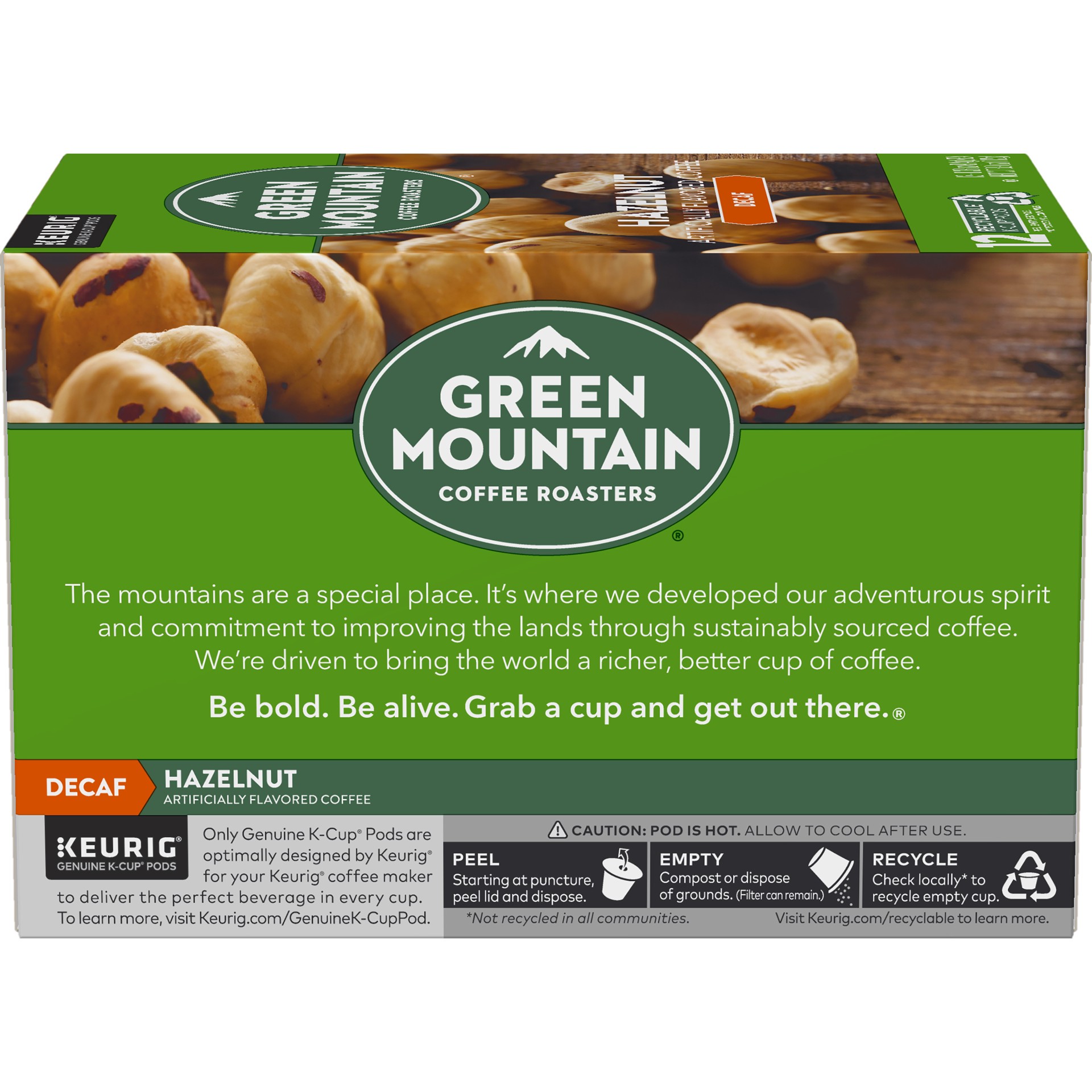 slide 5 of 5, Green Mountain Coffee Roasters Hazelnut Decaf Keurig Single-Serve K-Cup pods, Light Roast Coffee, 12 Count, 12 ct